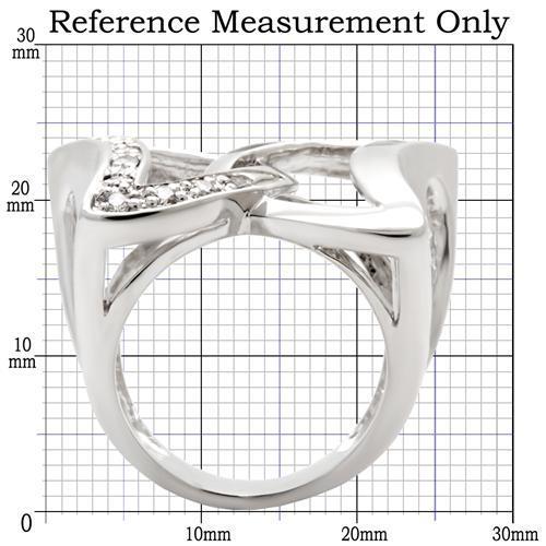 0W050 - Rhodium Brass Ring with AAA Grade CZ in Clear