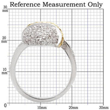 0W099 - Gold+Rhodium Brass Ring with AAA Grade CZ  in Topaz