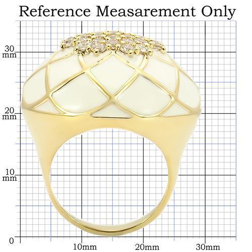 0W206 - Gold Brass Ring with AAA Grade CZ in Clear
