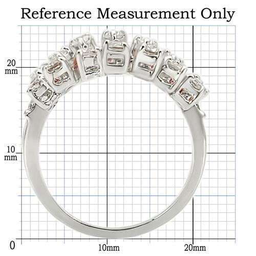 0W241 - Rhodium Brass Ring with AAA Grade CZ in Clear