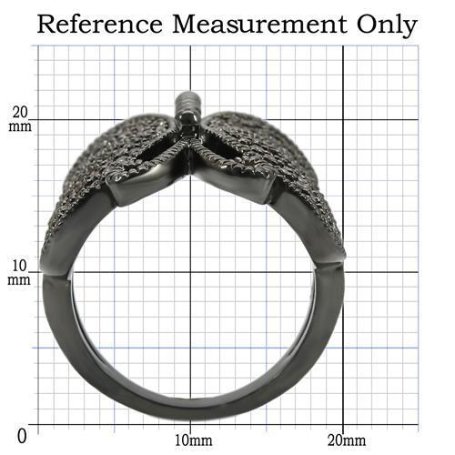 0W290 - Ruthenium Brass Ring with AAA Grade CZ in Champagne