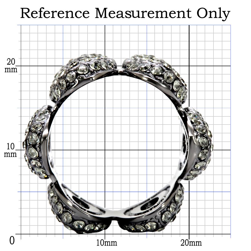 1W033 - Ruthenium Brass Ring with Top Grade Crystal in Black Diamond