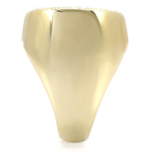 1W034 - Gold Brass Ring with Top Grade Crystal  in Clear
