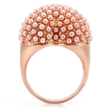 1W059 - Rose Gold Brass Ring with Synthetic Pearl in Rose