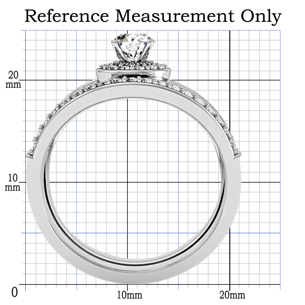 1W164 - Rhodium Brass Ring with AAA Grade CZ in Clear