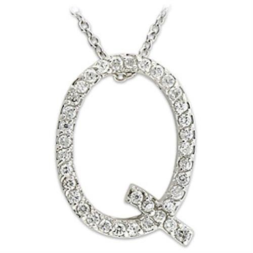21616 - Rhodium Brass Pendant with AAA Grade CZ in Clear