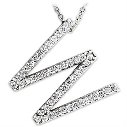 21621 - Rhodium Brass Pendant with AAA Grade CZ in Clear