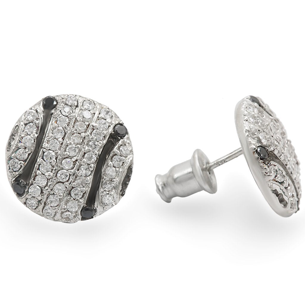 22213 - Special Color 925 Sterling Silver Earrings with AAA Grade CZ in Jet