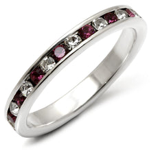 35126 - High-Polished 925 Sterling Silver Ring with Top Grade Crystal  in Amethyst