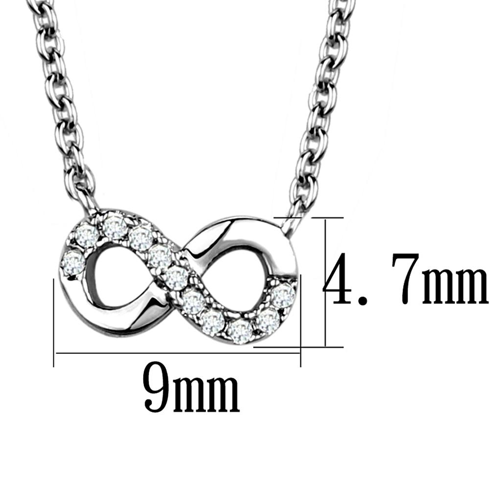 3W1022 - Rhodium Brass Chain Pendant with AAA Grade CZ in Clear