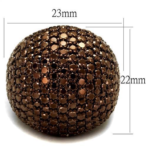 3W1101 - IP Coffee light Brass Ring with AAA Grade CZ in Light Coffee