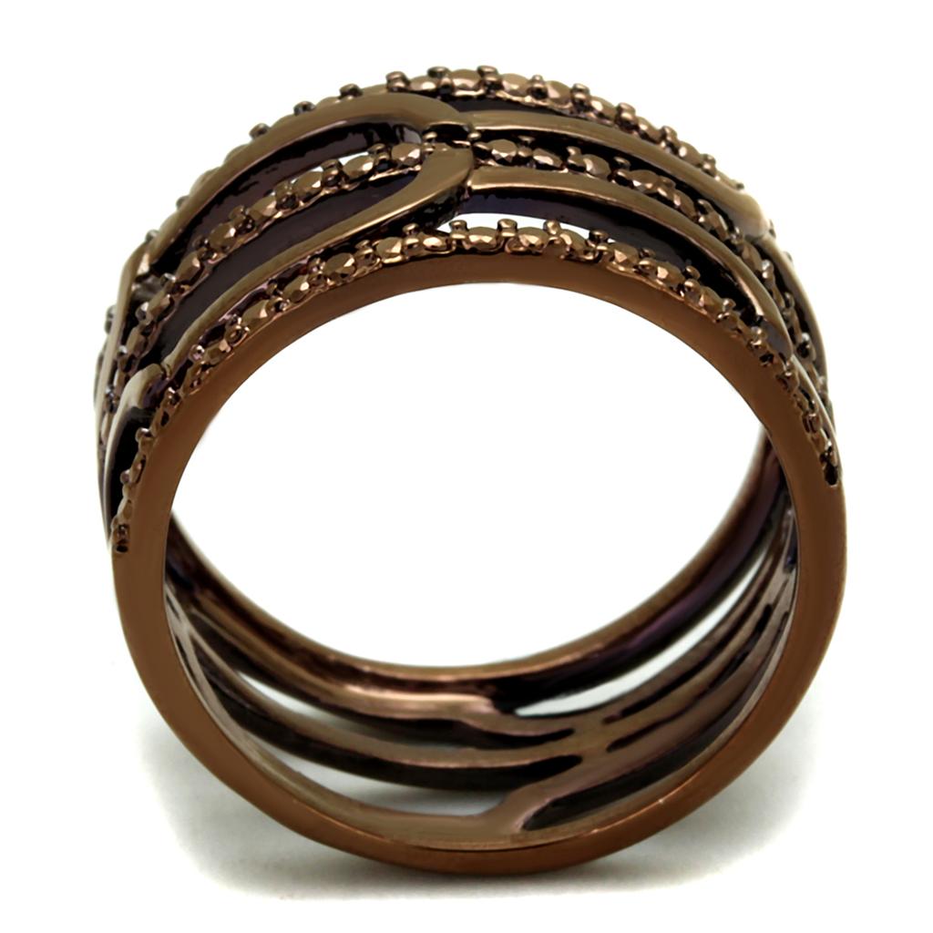 3W1126 - IP Coffee light Brass Ring with AAA Grade CZ in Light Coffee