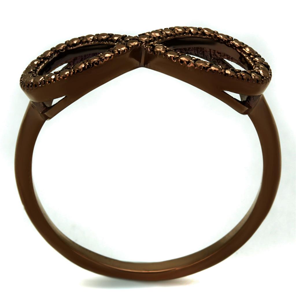 3W1129 - IP Coffee light Brass Ring with AAA Grade CZ in Light Coffee