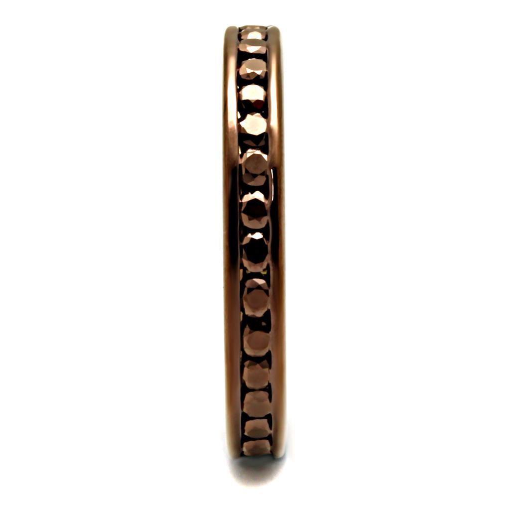 3W1137 - IP Coffee light Brass Ring with AAA Grade CZ in Brown