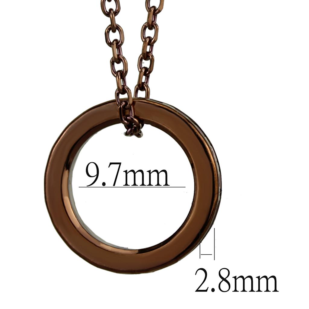 3W1143 - IP Coffee light Brass Chain Pendant with Top Grade Crystal in Light Coffee
