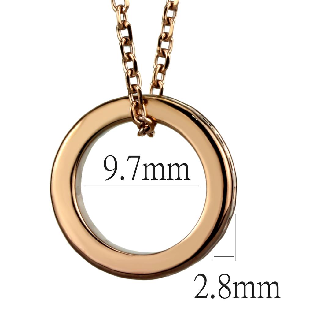 3W1145 - IP Rose Gold(Ion Plating) Brass Chain Pendant with Top Grade Crystal in Metallic Light Gold