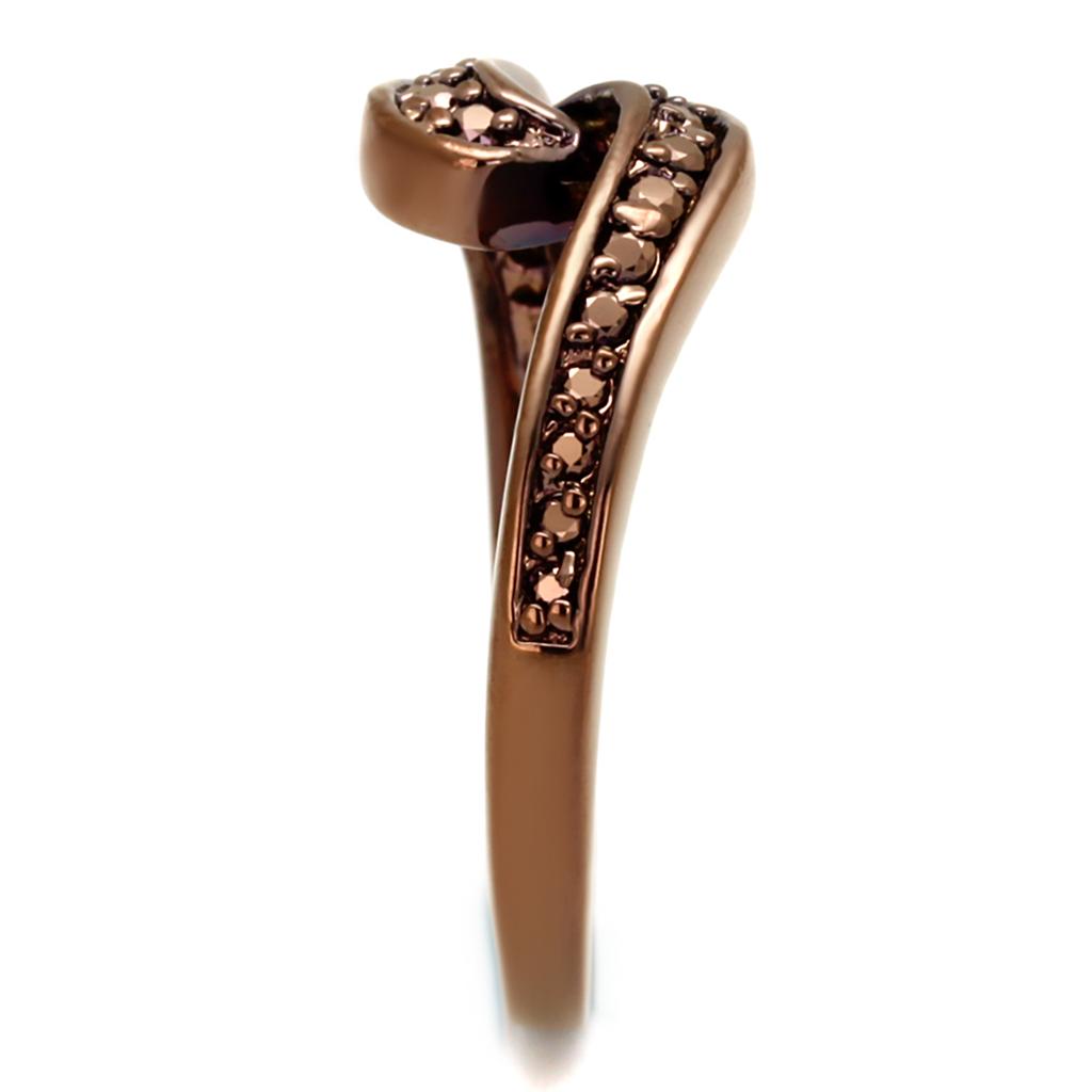 3W1151 - IP Coffee light Brass Ring with AAA Grade CZ in Light Coffee