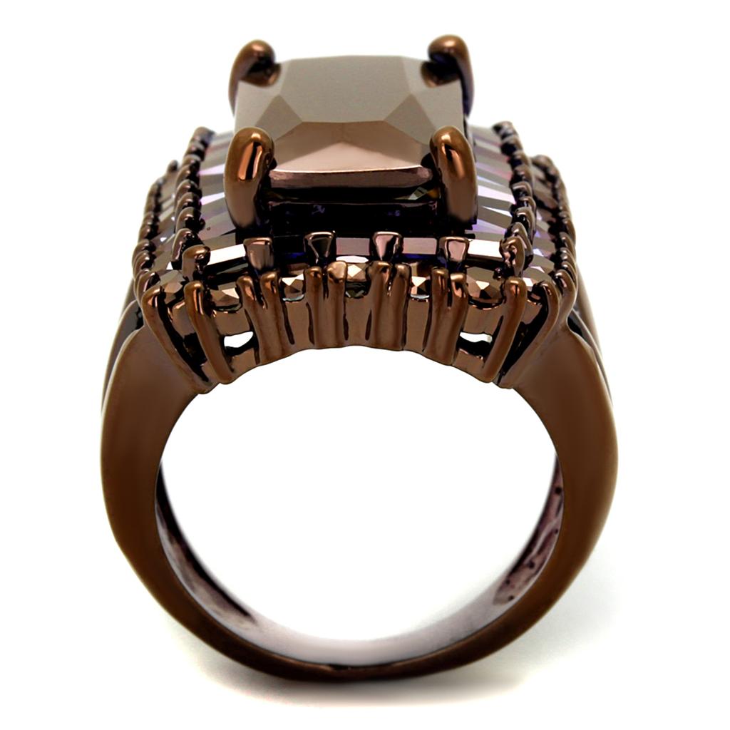 3W1152 - IP Coffee light Brass Ring with AAA Grade CZ in Light Coffee