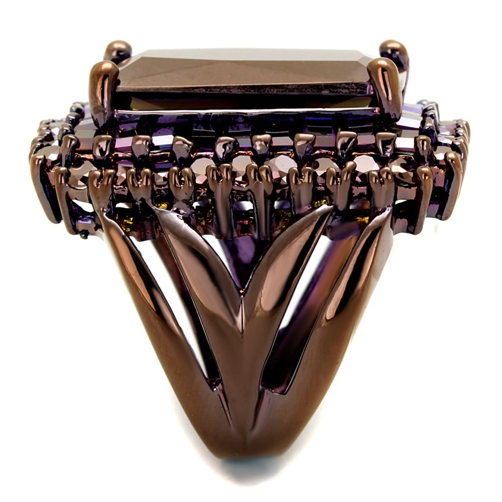 3W1152 - IP Coffee light Brass Ring with AAA Grade CZ in Light Coffee