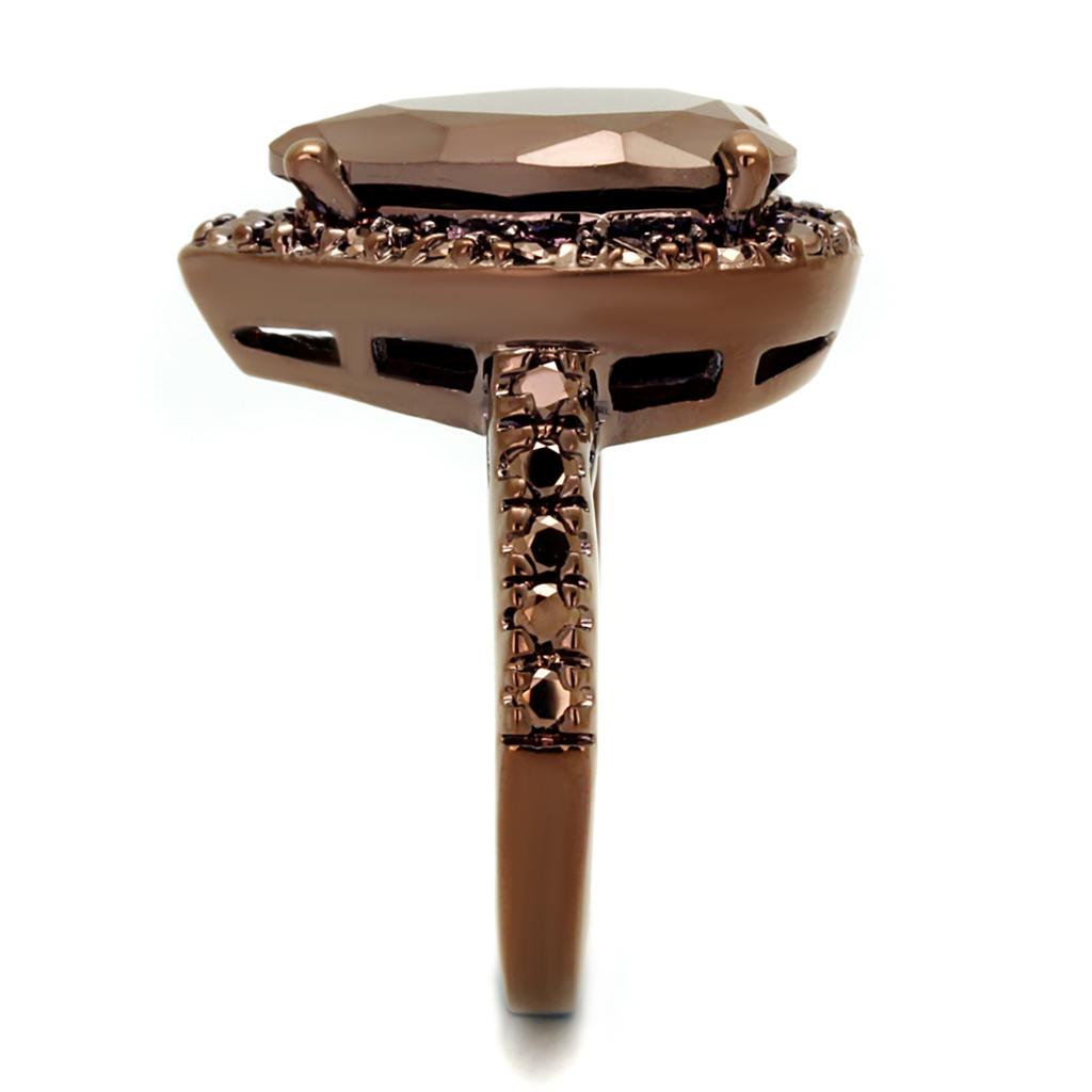 3W1153 - IP Coffee light Brass Ring with AAA Grade CZ in Light Coffee