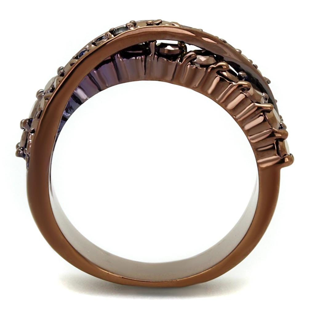 3W1155 - IP Coffee light Brass Ring with AAA Grade CZ in Light Coffee