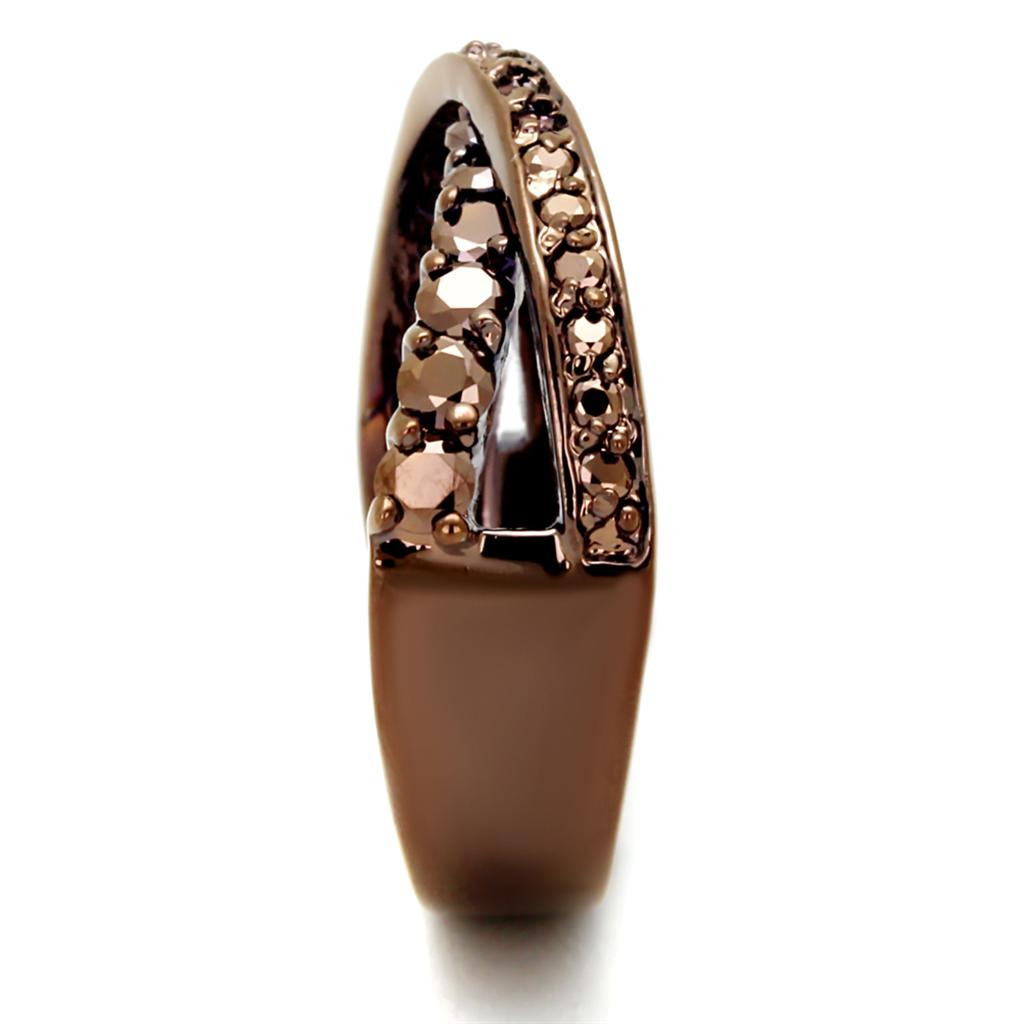3W1155 - IP Coffee light Brass Ring with AAA Grade CZ in Light Coffee