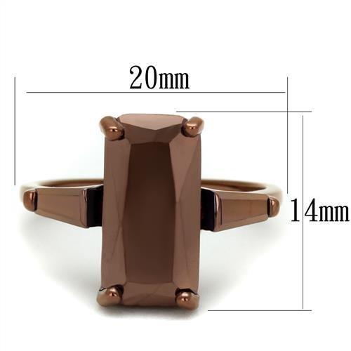 3W1160 - IP Coffee light Brass Ring with AAA Grade CZ in Light Coffee