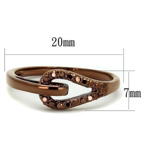 3W1161 - IP Coffee light Brass Ring with AAA Grade CZ in Light Coffee