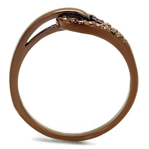 3W1161 - IP Coffee light Brass Ring with AAA Grade CZ in Light Coffee