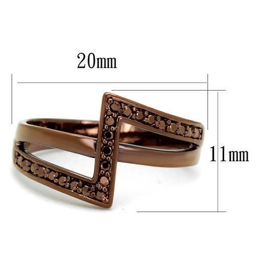 3W1162 - IP Coffee light Brass Ring with AAA Grade CZ in Light Coffee