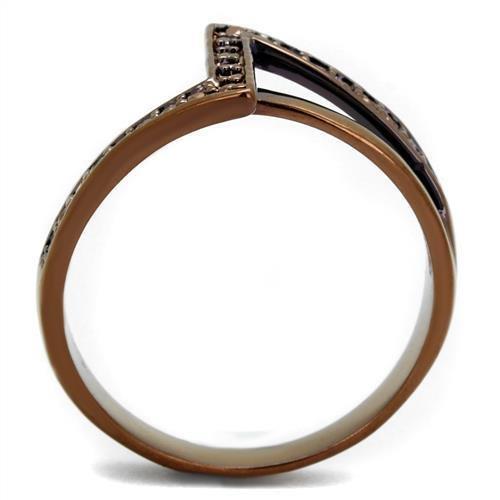 3W1162 - IP Coffee light Brass Ring with AAA Grade CZ in Light Coffee