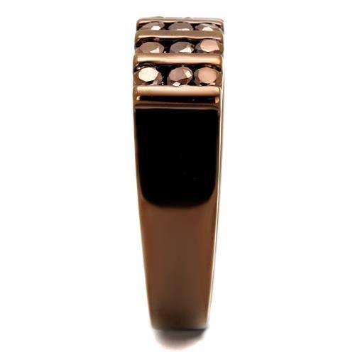 3W1164 - IP Coffee light Brass Ring with AAA Grade CZ in Light Coffee