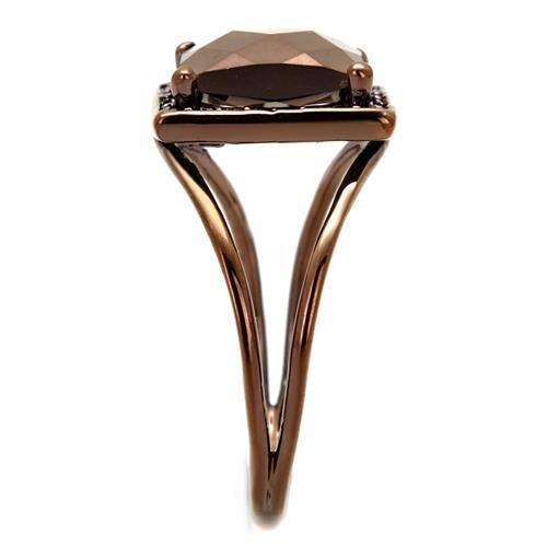 3W1165 - IP Coffee light Brass Ring with AAA Grade CZ in Light Coffee