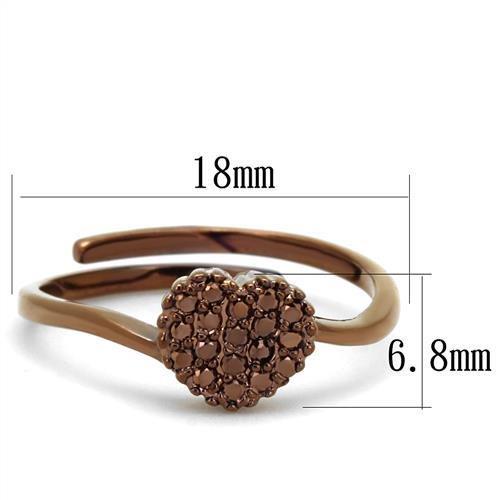 3W1166 - IP Coffee light Brass Ring with AAA Grade CZ in Light Coffee