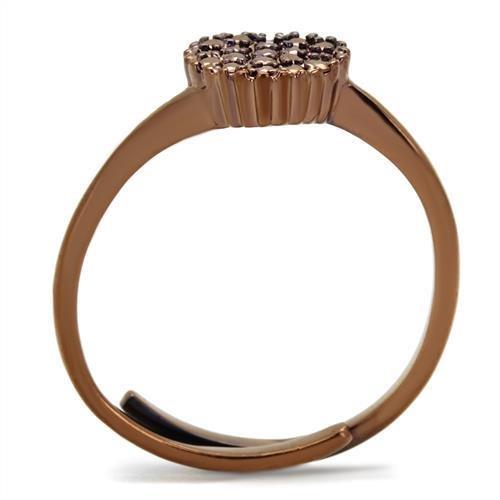 3W1166 - IP Coffee light Brass Ring with AAA Grade CZ in Light Coffee