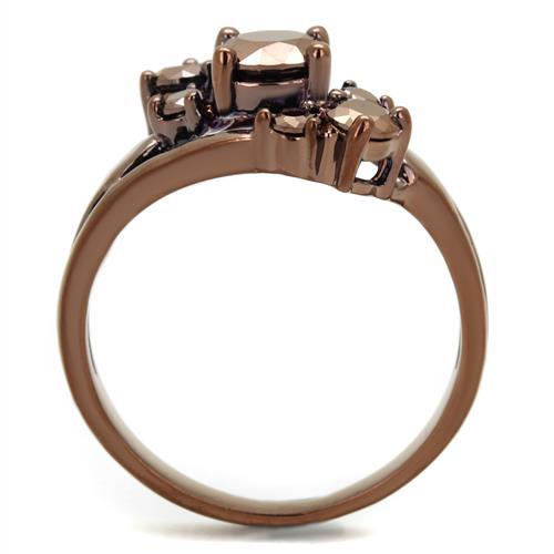 3W1168 - IP Coffee light Brass Ring with AAA Grade CZ in Light Coffee