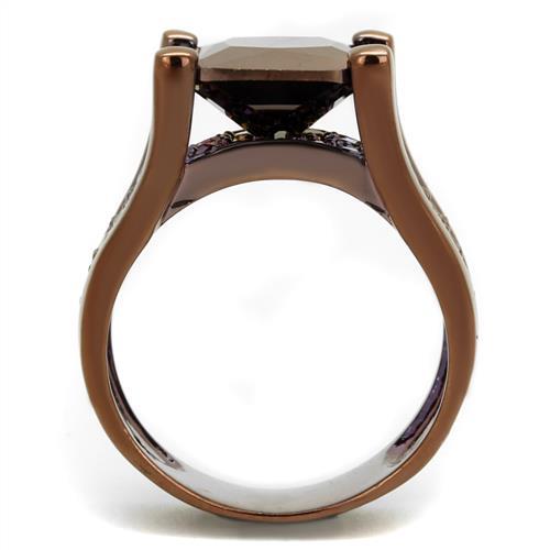 3W1169 - IP Coffee light Brass Ring with AAA Grade CZ in Light Coffee