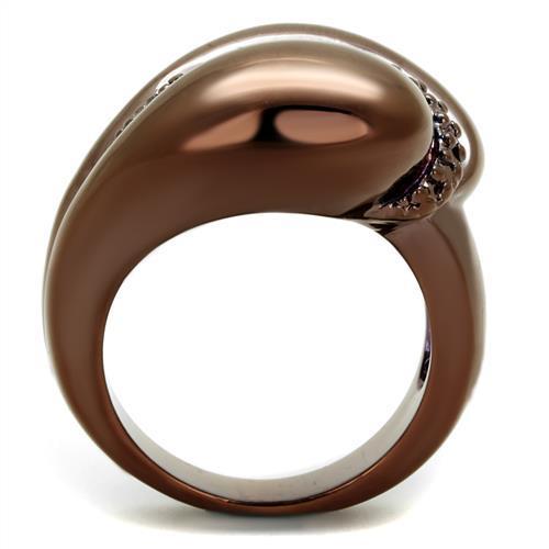 3W1170 - IP Coffee light Brass Ring with AAA Grade CZ in Light Coffee