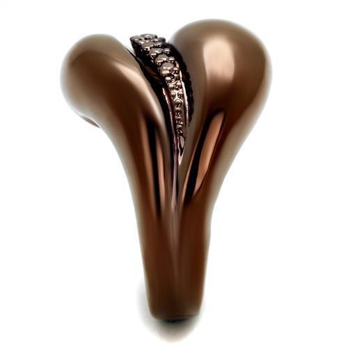 3W1170 - IP Coffee light Brass Ring with AAA Grade CZ in Light Coffee