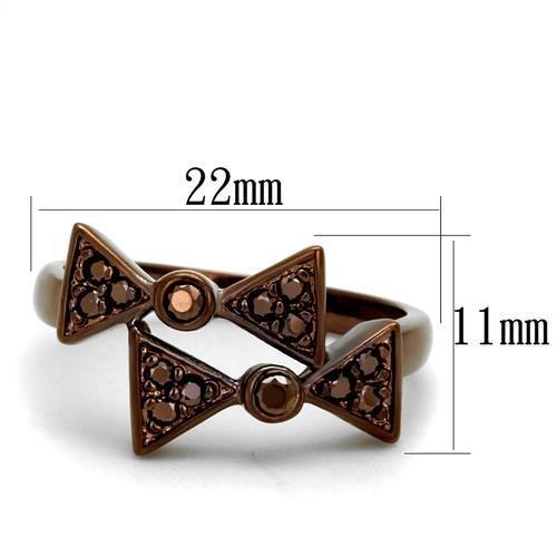 3W1171 - IP Coffee light Brass Ring with AAA Grade CZ in Light Coffee