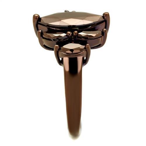 3W1173 - IP Coffee light Brass Ring with AAA Grade CZ in Light Coffee