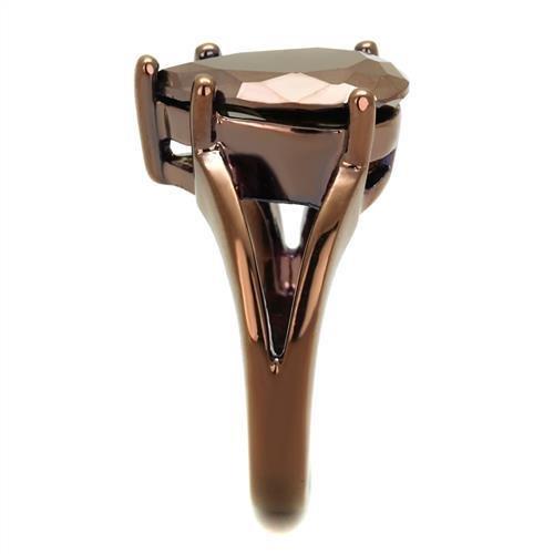 3W1174 - IP Coffee light Brass Ring with AAA Grade CZ in Light Coffee