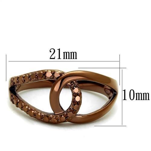 3W1176 - IP Coffee light Brass Ring with AAA Grade CZ in Light Coffee