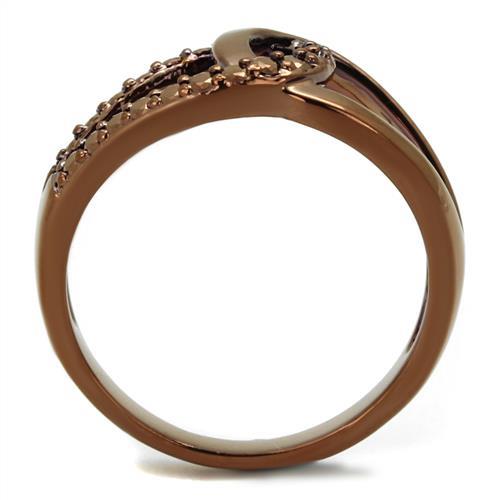 3W1176 - IP Coffee light Brass Ring with AAA Grade CZ in Light Coffee