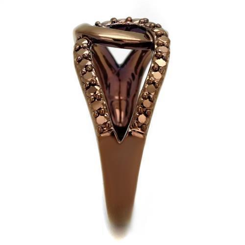3W1176 - IP Coffee light Brass Ring with AAA Grade CZ in Light Coffee