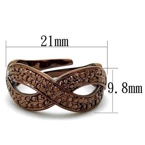 3W1179 - IP Coffee light Brass Ring with AAA Grade CZ in Light Coffee