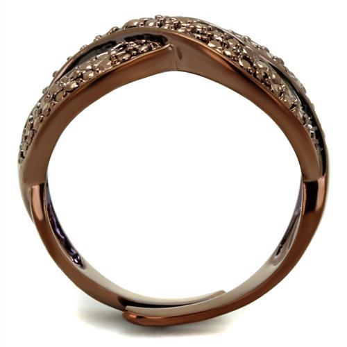 3W1179 - IP Coffee light Brass Ring with AAA Grade CZ in Light Coffee