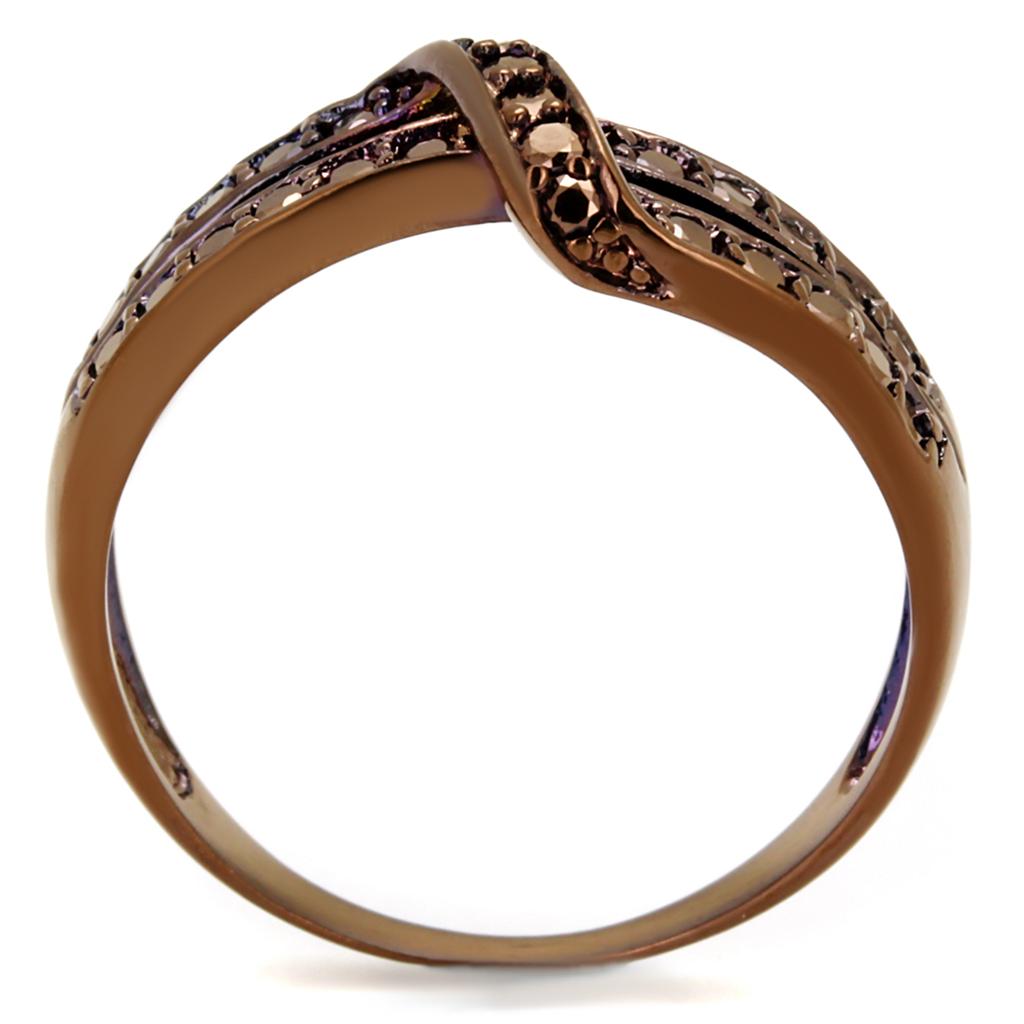 3W1189 - IP Coffee light Brass Ring with AAA Grade CZ in Light Coffee