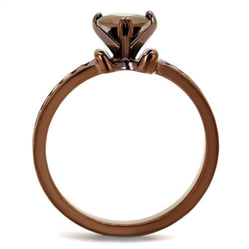 3W1191 - IP Coffee light Brass Ring with AAA Grade CZ in Light Coffee