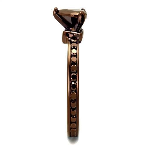 3W1191 - IP Coffee light Brass Ring with AAA Grade CZ in Light Coffee